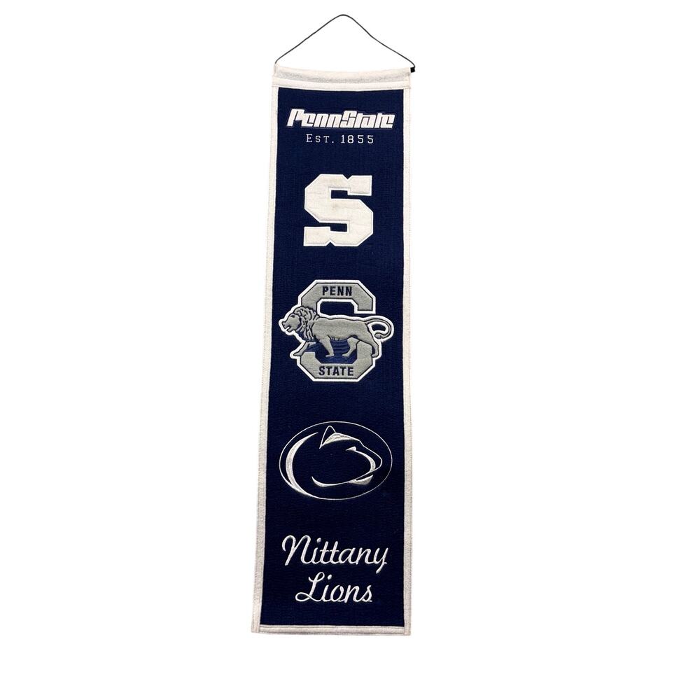 Penn State Nittany Lions Heritage Banner Wool Hanging Wall Decor Embroidered